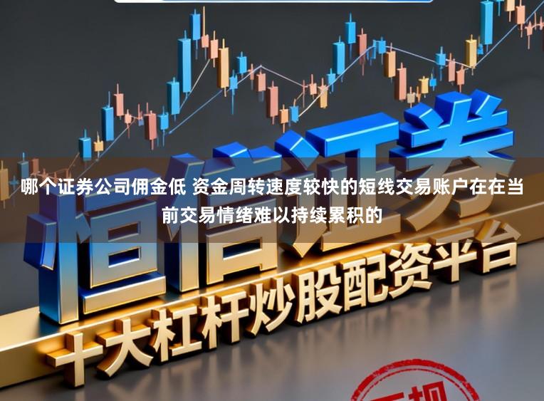 哪个证券公司佣金低 资金周转速度较快的短线交易账户在在当前交易情绪难以持续累积的